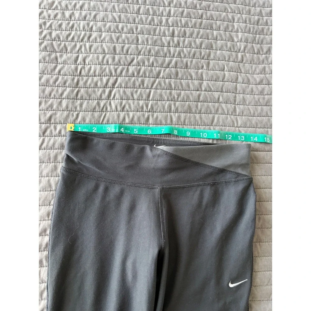 Nike Dri-FIT Running Leggings Womens XS Black Grey Crop Capri Reflective Pocket